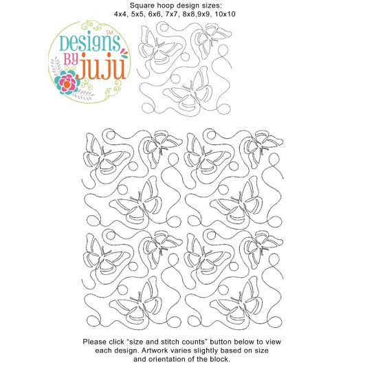 Butterfly 1 End-to-End Quilting | Machine Embroidery Designs by JuJu