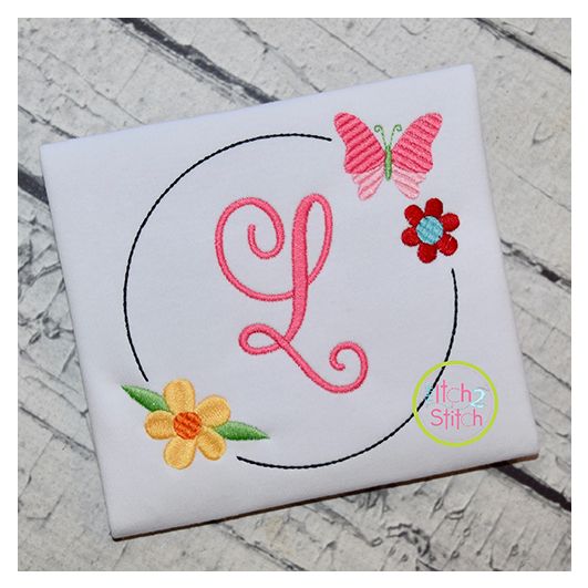Butterfly Bloom Frame Embroidery Design | Machine Embroidery Designs by JuJu