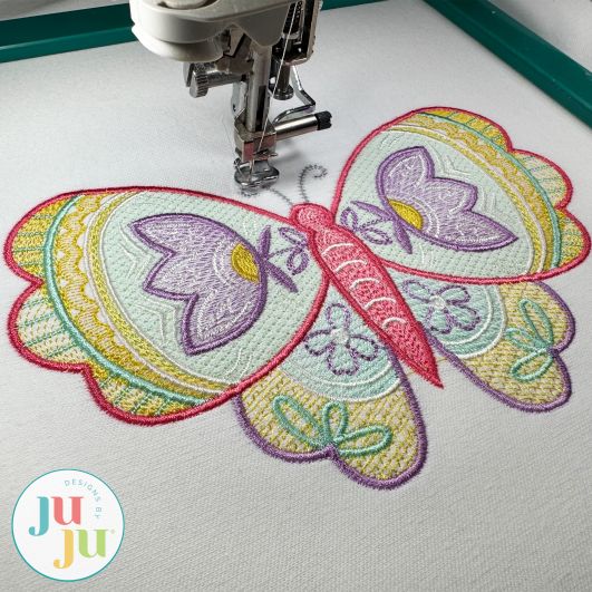 Whimsical Butterfly 2 Embroidery Design | Machine Embroidery Designs by JuJu