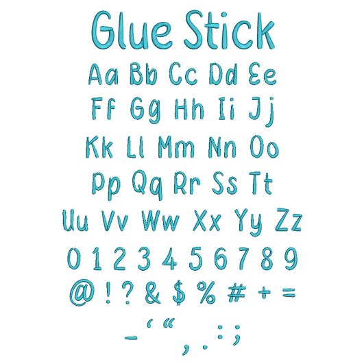 Glue Stick Embroidery Font | Machine Embroidery Designs by JuJu