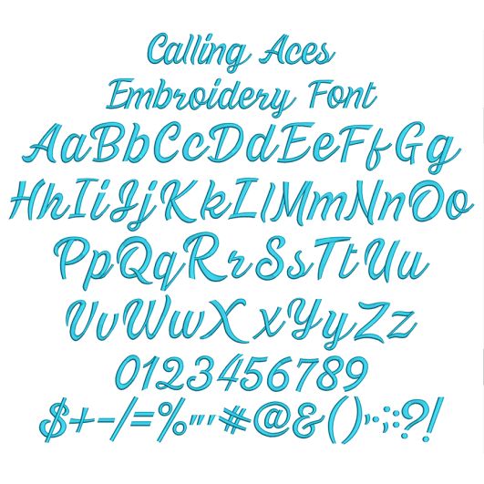 Calling Aces Embroidery Font | Machine Embroidery Designs by JuJu