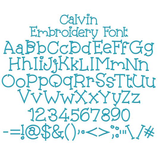 Calvin Embroidery Font | Machine Embroidery Designs by JuJu