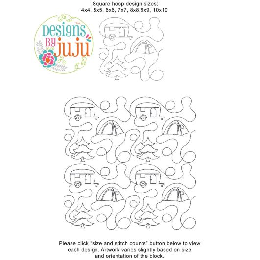 Camping End-to-End Quilting | Machine Embroidery Designs by JuJu