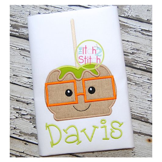 Candy Apple Glasses Boy Applique | Machine Embroidery Designs by JuJu