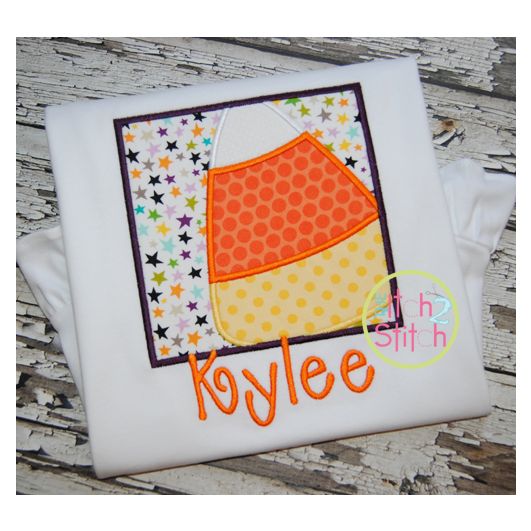 Candy Corn Box Applique | Machine Embroidery Designs by JuJu