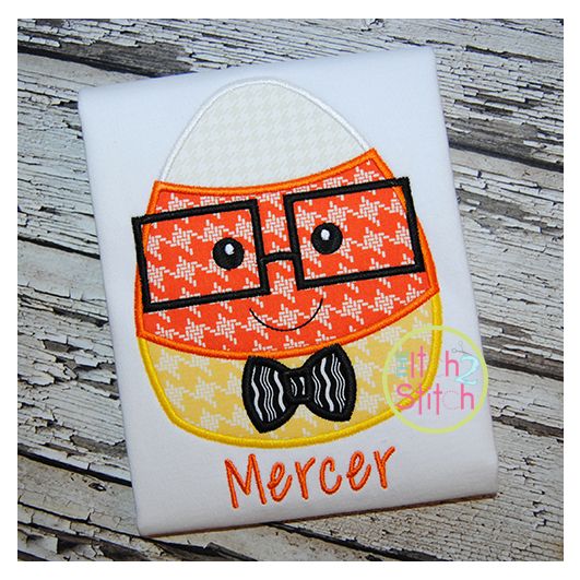 Candy Corn Glasses Boy | Machine Embroidery Designs by JuJu