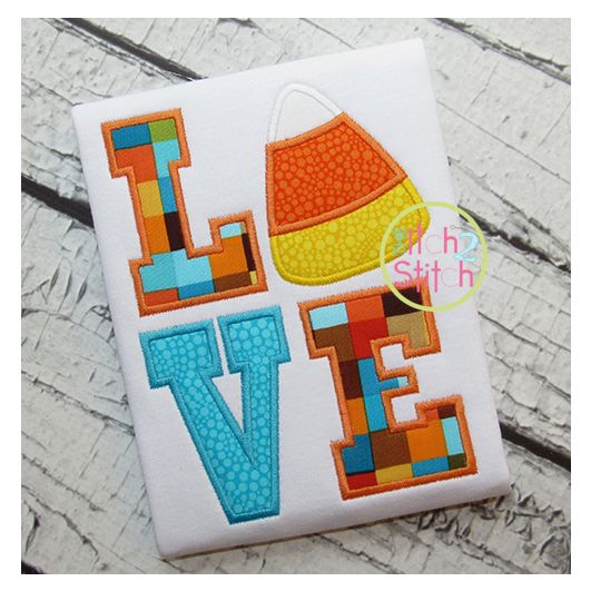 Candy Corn LOVE Applique | Machine Embroidery Designs by JuJu
