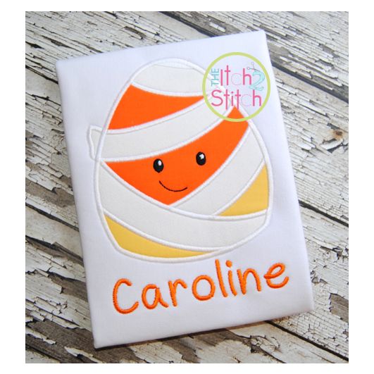 Candy Corn Mummy Applique | Machine Embroidery Designs by JuJu