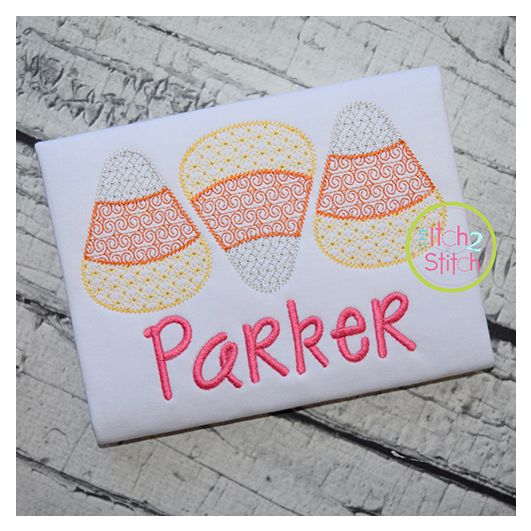 Candy Corn Trio Motif Embroidery | Machine Embroidery Designs by JuJu