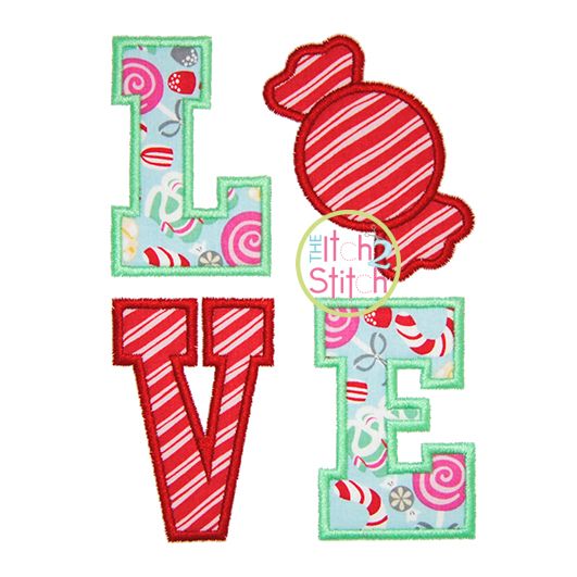 Candy Love Applique | Machine Embroidery Designs by JuJu