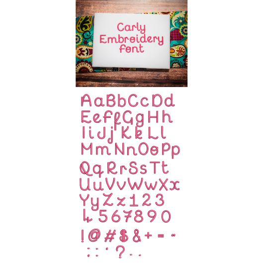 Carly Embroidery Font Machine Embroidery Designs by JuJu