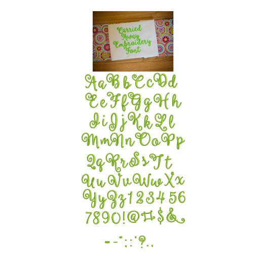 Carried Away Embroidery Font Machine Embroidery Designs by JuJu