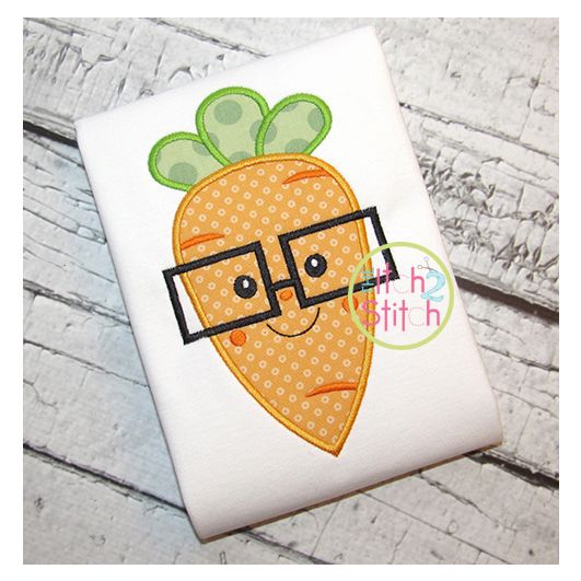 Carrot Glasses Boy Applique | Machine Embroidery Designs by JuJu