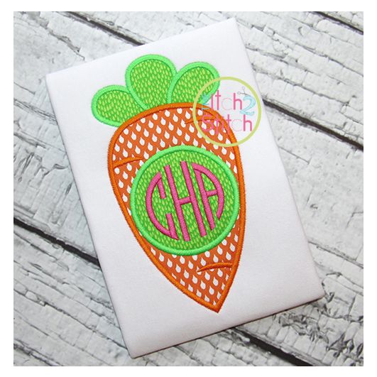 Carrots Monogram Applique | Machine Embroidery Designs by JuJu