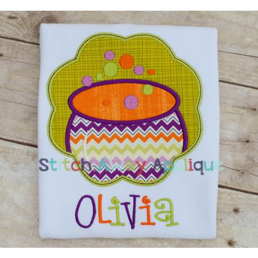 Cauldron Scallop Patch | Machine Embroidery Designs by JuJu