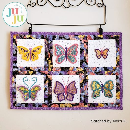 3D Winged Butterflies by Oma's Place | Machine Embroidery Designs by JuJu