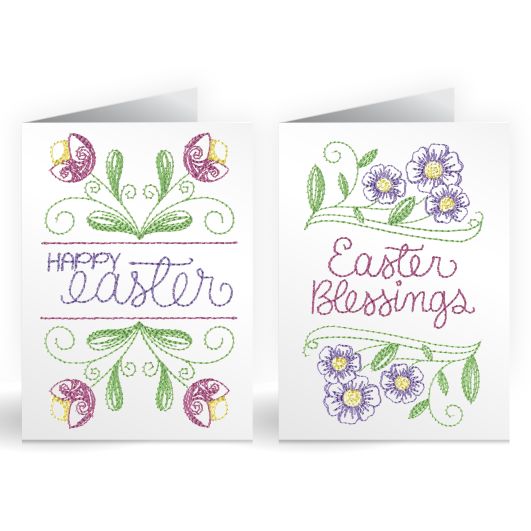 Easter Greeting Cards 3 Embroidery Set | Machine Embroidery Designs by JuJu