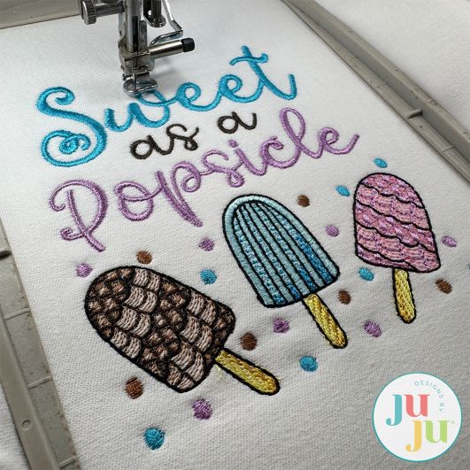 Popsicles Embroidery Design | Machine Embroidery Designs by JuJu