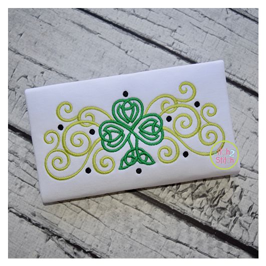 Celtic Shamrock Curls Embroidery | Machine Embroidery Designs by JuJu