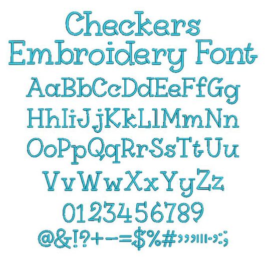 Checkers Embroidery Font | Machine Embroidery Designs by JuJu