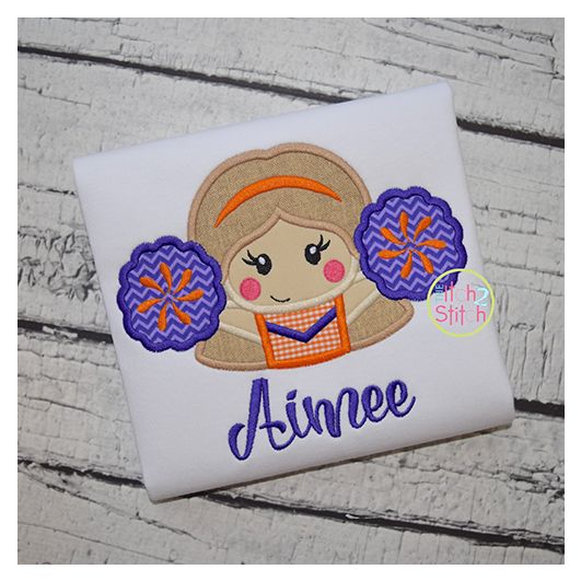 Cheerleader 2 Applique | Machine Embroidery Designs by JuJu