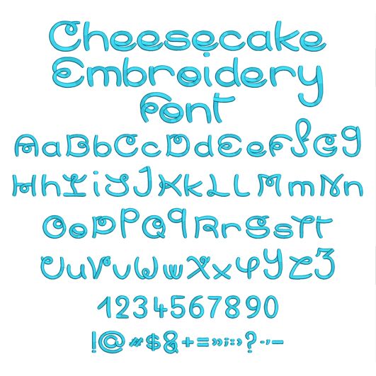 Cheesecake Embroidery Font | Machine Embroidery Designs by JuJu