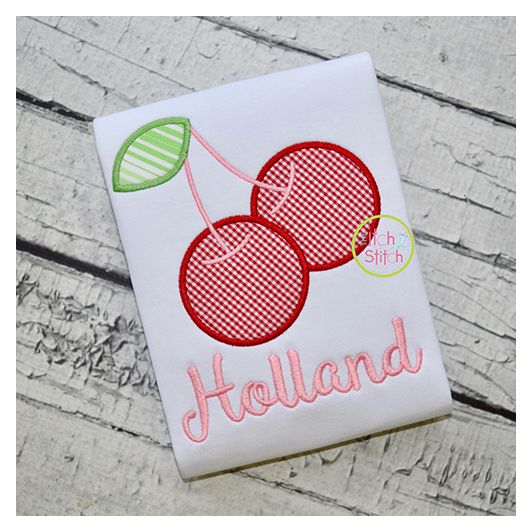Cherries Applique | Machine Embroidery Designs by JuJu