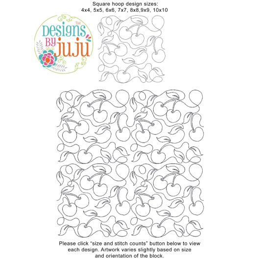 Cherries End-to-End Quilting | Machine Embroidery Designs by JuJu