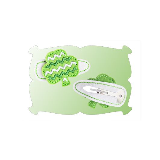 Chevron Shamrock Felt Snap Clip Mini