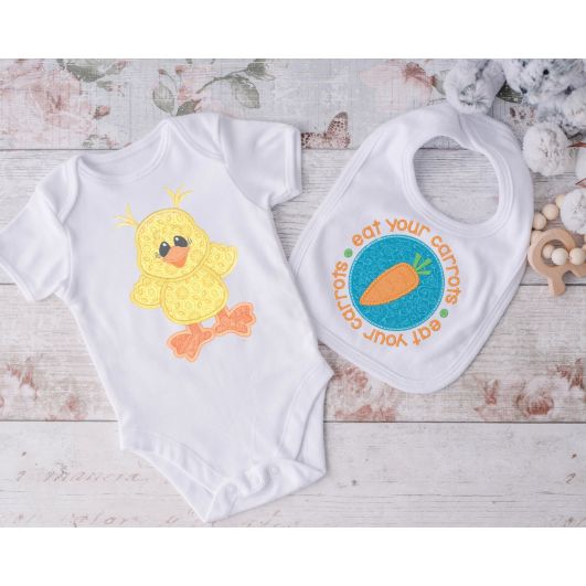 Chick Pigtails Applique | Machine Embroidery Designs by JuJu