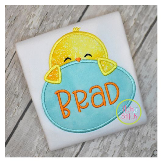 Chick Egg Peeker Boy Applique | Machine Embroidery Designs by JuJu