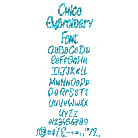 Chico Embroidery Font Machine Embroidery Designs by JuJu