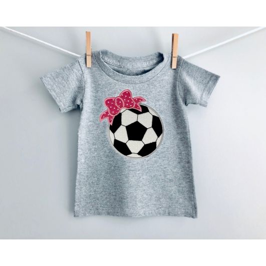 Soccer Ball Bow Applique | Machine Embroidery Designs by JuJu