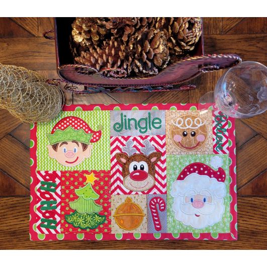 ITH Christmas Placemat 1 | Machine Embroidery Designs by JuJu

                            