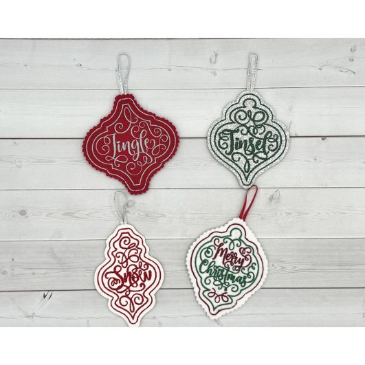 ITH Christmas Ornaments Words 1 | Machine Embroidery Designs by JuJu