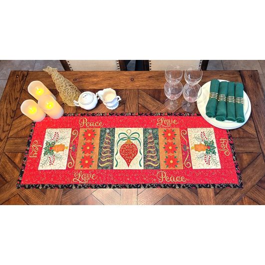 ITH Christmas Table Runner 1 | Machine Embroidery Designs by JuJu
