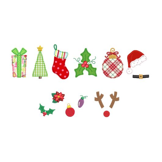 Christmas Alphabet Embellishment Kit 2 | Machine Embroidery Designs by JuJu	