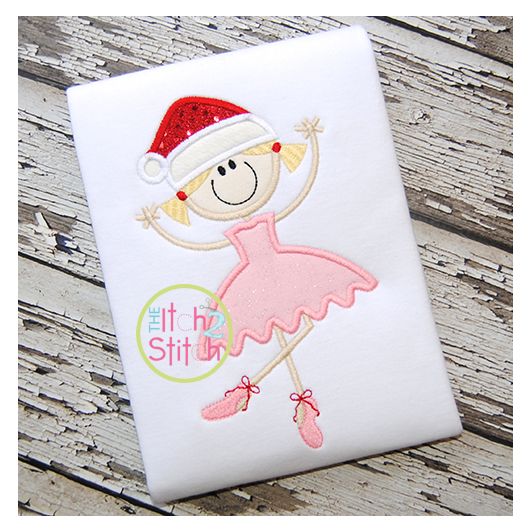 Christmas Ballerina Applique | Machine Embroidery Designs by JuJu