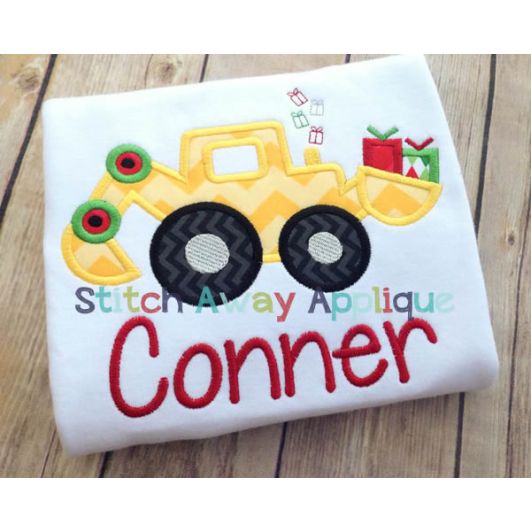 Christmas Digger | Machine Embroidery Designs by JuJu/ Stitch Away Applique 