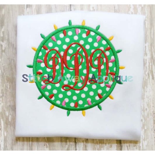 Christmas Lights Frame | Machine Embroidery Designs by JuJu/ Stitch Away Applique 