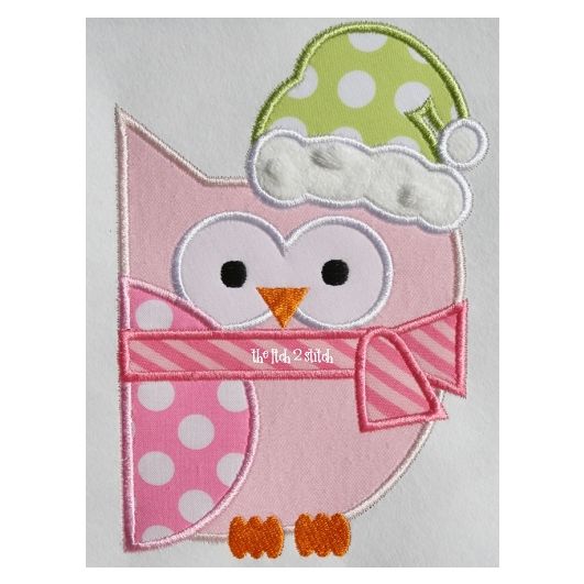 Christmas Owl Applique | Machine Embroidery Designs by JuJu
