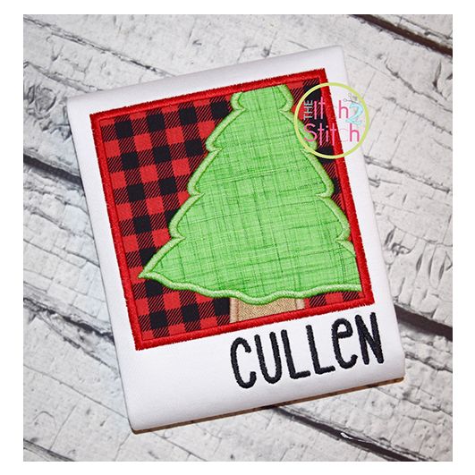 Christmas Tree Box Applique | Machine Embroidery Designs by JuJu