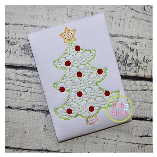 Christmas Tree Motif Embroidery | Machine Embroidery Designs by JuJu