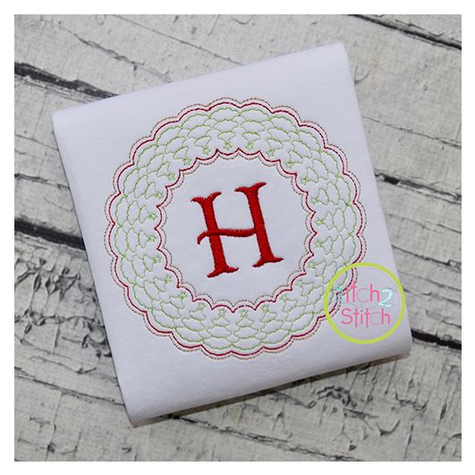 Christmas Tree Motif Circle Frame Embroidery | Machine Embroidery Designs by JuJu