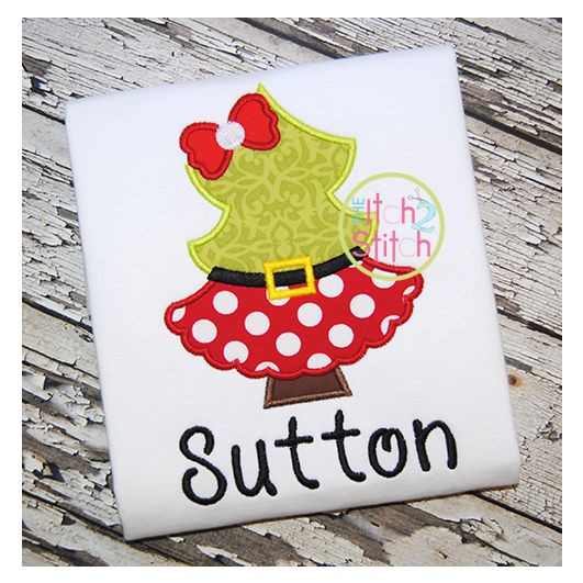 Christmas Tree Santa Applique | Machine Embroidery Designs by JuJu