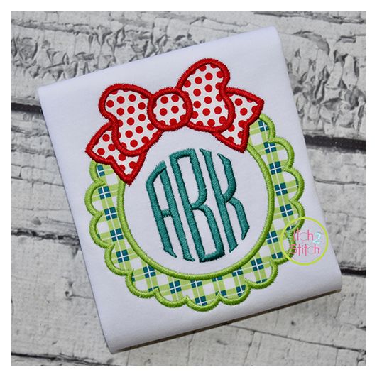 Christmas Wreath Frame Applique | Machine Embroidery Designs by JuJu