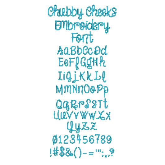 Chubby Cheeks Embroidery Font | Machine Embroidery Designs by JuJu