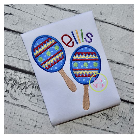 Cinco de Mayo Maracas Applique | Machine Embroidery Designs by JuJu