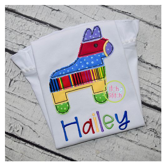 Cinco de Mayo Pinata Raggy Applique | Machine Embroidery Designs by JuJu