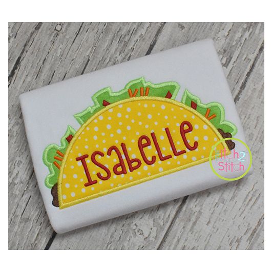 Cinco de Mayo Taco 2 Applique | Machine Embroidery Designs by JuJu